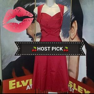 RockABilly Sexy Red Swing Dress 50s Valentine's